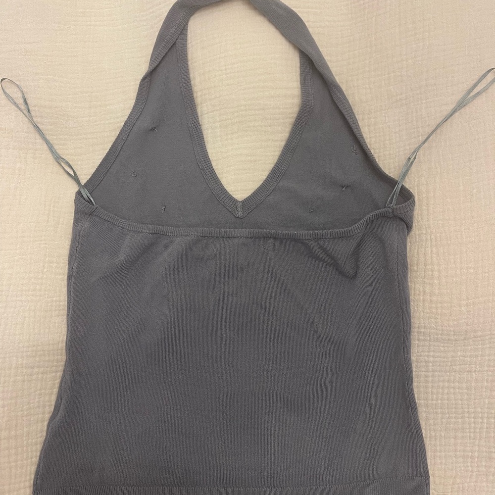 Bailey Rose Gray Embellished Halter Knit Tank Top - Picture 5 of 5